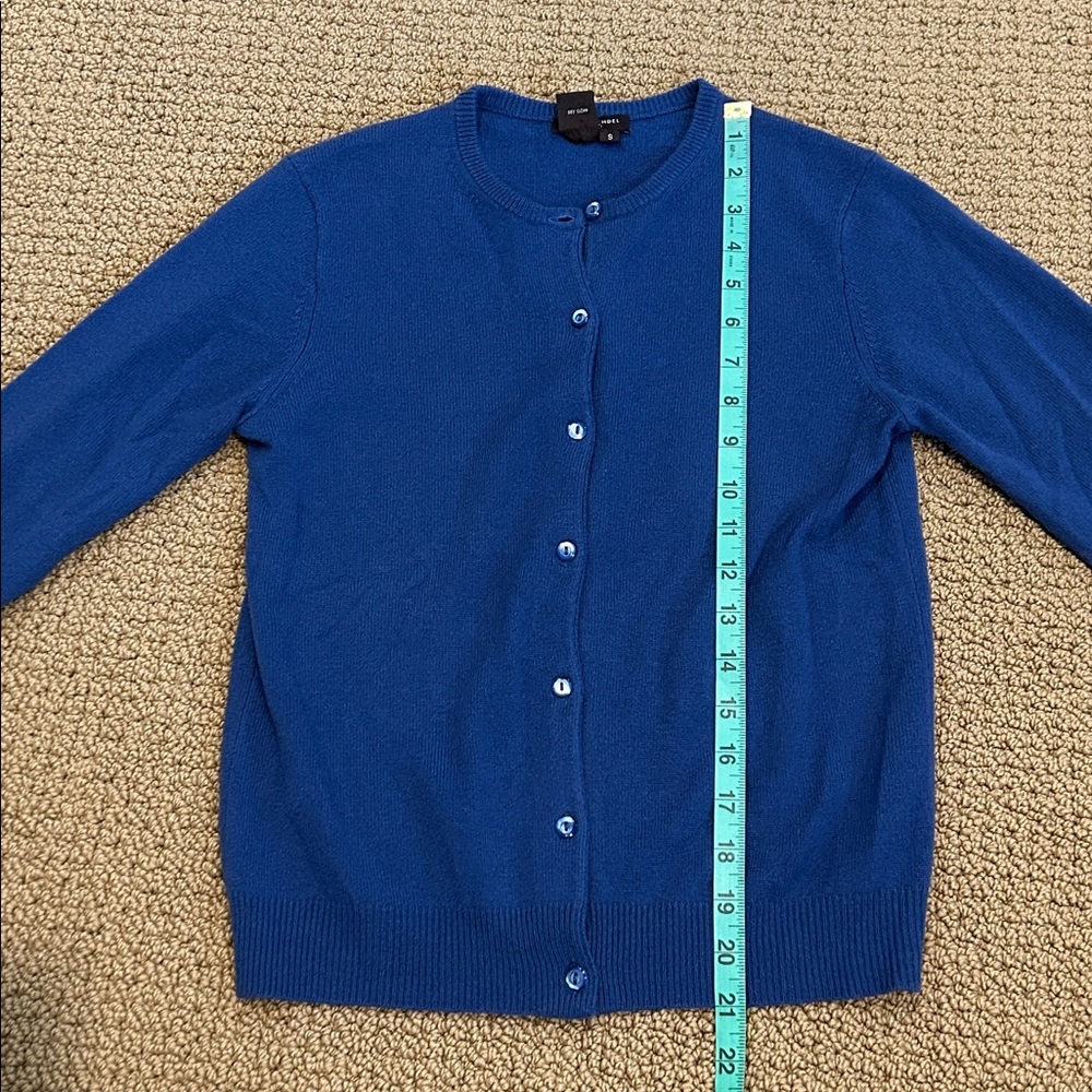 Henri Bendel Blue Cashmere Cardigan Sweater size Small Button Front - Picture 14 of 16